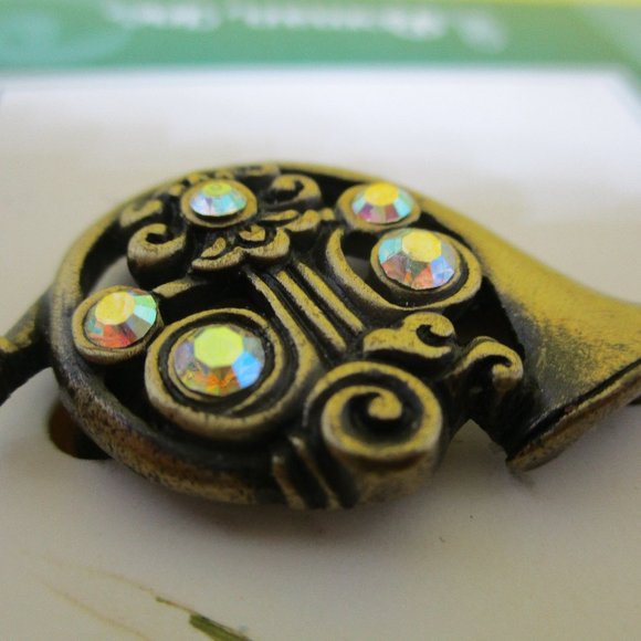 2002 Roman Inc Christmas AB French Horn Brooch Roman Inc Seasons Greetings Pin - Picture 8 of 12